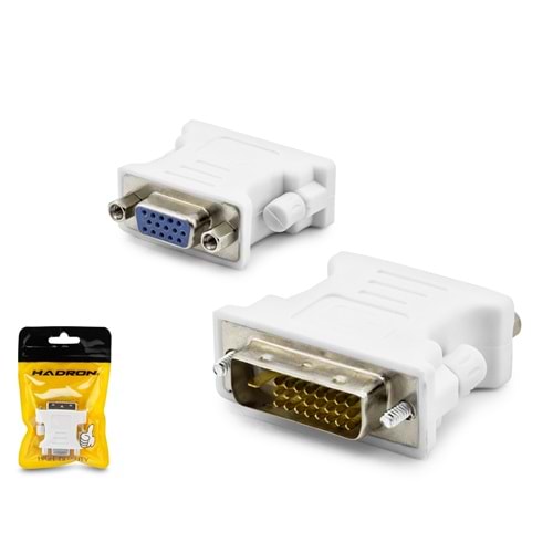 HADRON HDX1304 DVI-D 24+1 to VGA Dişi Görüntü Dönüştürücü - Beyaz