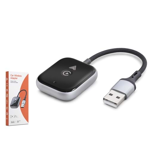 HADRON HDX1397 Kablosuz CarPlay Android Auto Adaptörü Bluetooth 5.0 5 GHz WiFi USB - Siyah