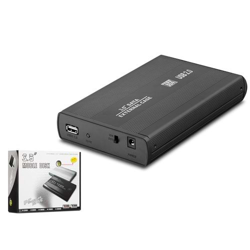 HADRON HDX1753 3.5 İnç SATA HDD Harici Disk Kutusu USB 2.0 - Siyah