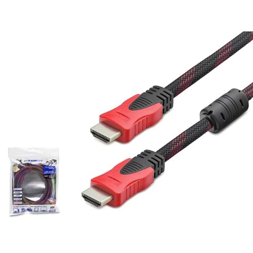 HADRON HDX2013 HDMI Kablo 3 m - Siyah Kırmızı