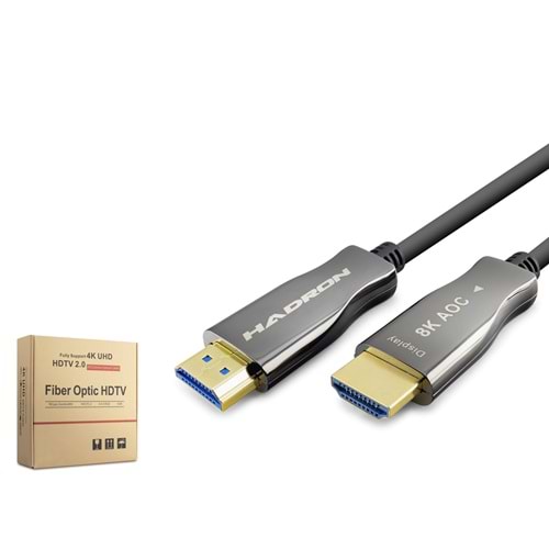 HADRON HDX2061 Fiber Optik HDMI 2.0 Kablo 8K UHD 60 Hz 10 m - Siyah