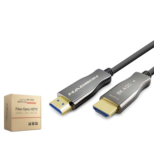 HADRON HDX2066 Fiber Optik HDMI 2.0 Kablo 8K UHD 60 Hz 60 m - Siyah