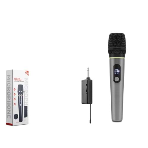 HADRON HDX2790G Kablosuz UHF El Mikrofonu 6.35 mm - Gri