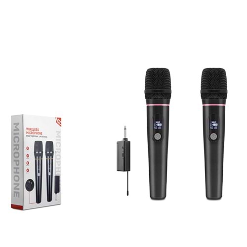 HADRON HDX2791 Kablosuz UHF El Mikrofonu 2 Li Set 6.35 mm - Siyah