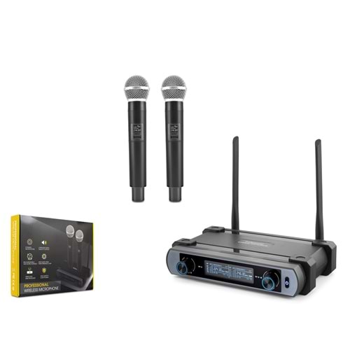 HADRON HDX2793 Kablosuz VHF El Mikrofonu 2 Li Set - Siyah