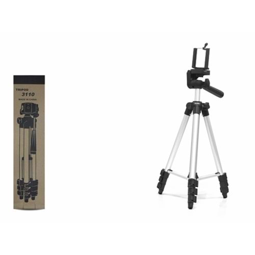 HADRON HDX3110 Telefon Tripodu Ayarlanabilir Başlıklı 100 cm - Gümüş