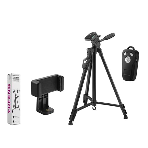 YUFENG HDX3388 Telefon Tripodu ve Selfie Çubuğu Bluetooth Kumandalı 140 cm - Siyah