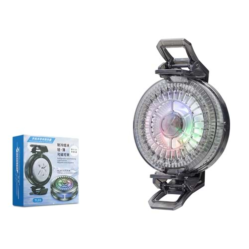 HADRON HDX4380 Manyetik Klipsli Telefon Soğutucu Fan RGB Isı Göstergeli Siyah