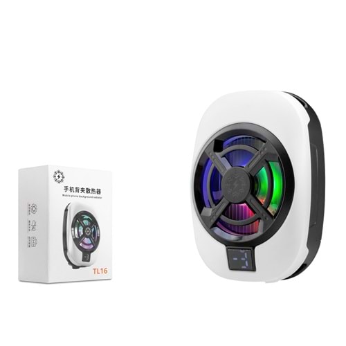 HADRON HDX4612 Manyetik Telefon Soğutucu Fan RGB Isı Göstergeli Beyaz
