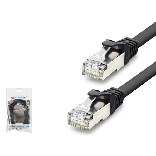 HADRON HDX5091 Cat7 Ethernet Patch Kablosu 10 Gbps 600 MHz 1.5 m - Siyah