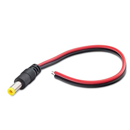 HADRON HDX5505 DC Power Jack Kablo 5.5x1.7 mm 26 cm - Kırmızı Siyah