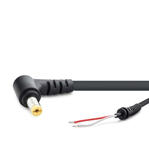 HADRON HDX5511 Laptop DC Jack Kablosu 5.5x1.7 mm L Tip 1.2 m - Siyah