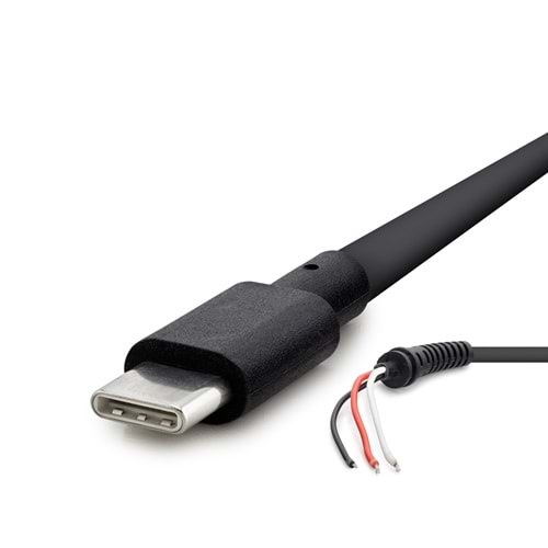 HADRON HDX5538 Laptop DC Jack Kablosu USB Type-C 3 İletkenli 1.5 m - Siyah