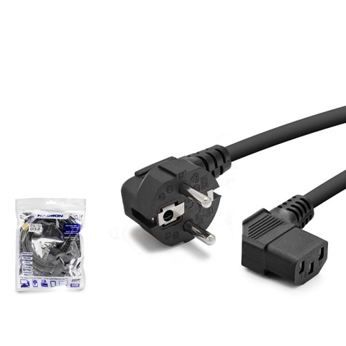 HADRON HDX5555 Kasa Güç Kablosu 42 Pin 1 mm 500W L Tip 1.8 m - Siyah