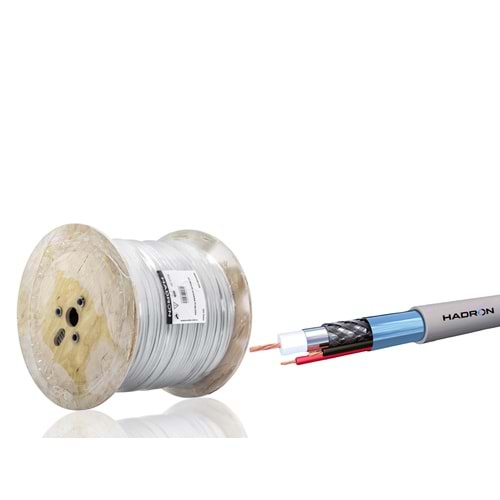 HADRON HDX5580-500 CCTV Kablo Mini Coax ECO CCA 2x0.50 mm 500 m - Gri