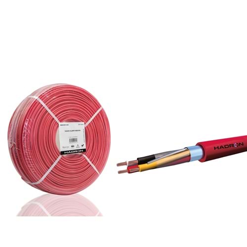 HADRON HDX5581-250 Yangın Alarm Kablosu J-Y(St)Y..Lg CCA 2x2x0.80 mm 250 m - Kırmızı