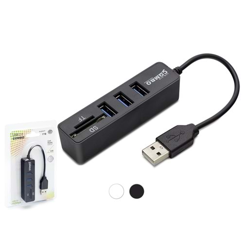 HADRON HDX7009 USB Combo Hub Kart Okuyucu 5 Port Siyah