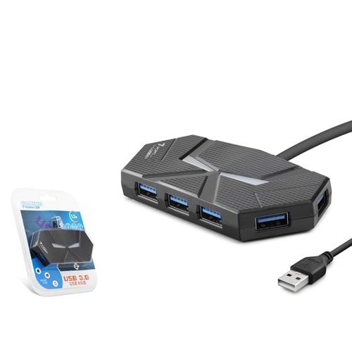 HADRON HDX7038 USB 3.0 Gaming Hub RGB 7 Port 5 Gbps 1.2 m Siyah