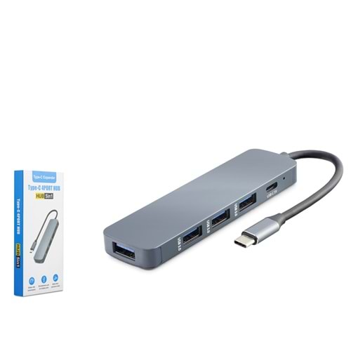 HADRON HDX7044 Type-C 3.0 Hub 5 Port DC 5V Gri