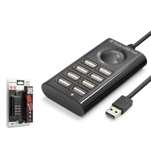 HADRON HDX7052 USB Hub 8 Port 480 Mbps 1 m Siyah