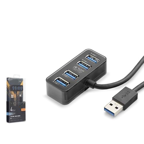 iETOP HDX7055 USB Type-C 3.1 Hub 4 Port 5 Gbps Siyah