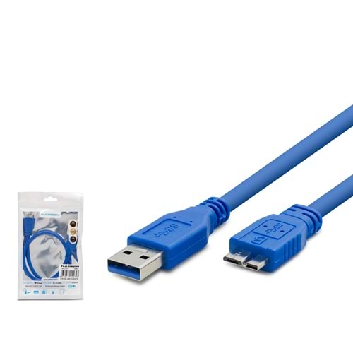 HADRON HDX7503 USB 3.0 to Micro-B 3.0 Harddisk Kablosu 50 cm - Mavi