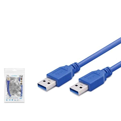 HADRON HDX7504 USB 3.0 Kablo 30 cm - Mavi