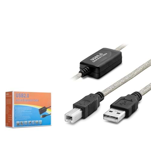 HADRON HDX7559 USB Printer Kablosu 10 m - Silver Siyah