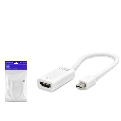 HADRON HDX7768 Mini DisplayPort to HDMI Dişi Görüntü Dönüştürücü 4K 30 Hz - Beyaz