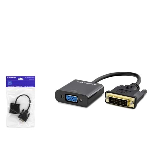 HADRON HDX7781 DVI-D 24+1 to VGA Dişi Görüntü Dönüştürücü 1080p - Siyah