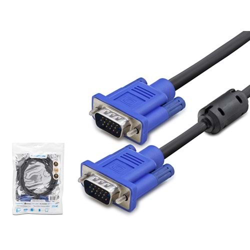 HADRON HDX7785 VGA Kablo OD 7.3 mm A Kalite 15 m - Siyah Mavi