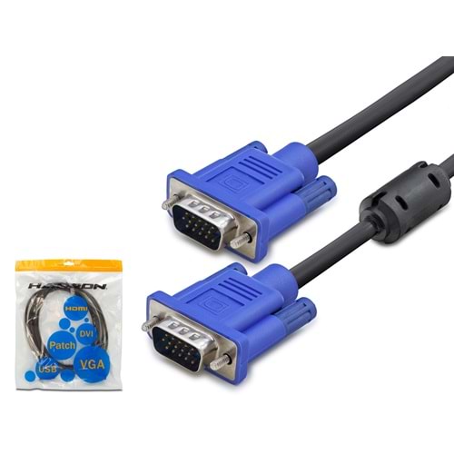 HADRON HDX7803 VGA Kablo OD 7.3 mm A Kalite 5 m - Siyah Mavi