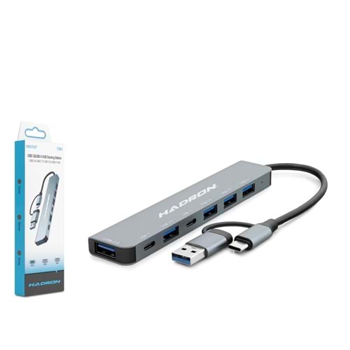 HADRON HDX7827 USB Type-C 3.0 Hub 7 Port Gri