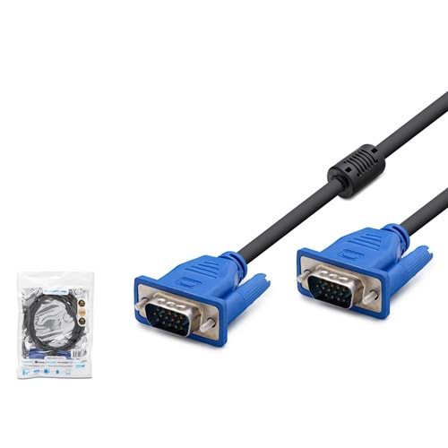 HADRON HDX7849 VGA Kablo OD 6.0 mm 3+4 15 m - Siyah Mavi