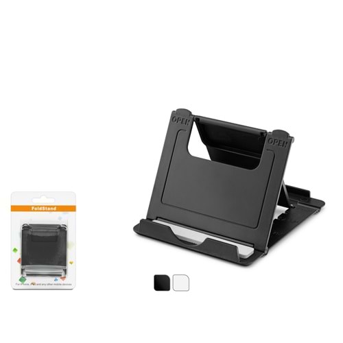 HADRON HDX8004 Katlanır Ayarlanabilir Masaüstü Telefon Standı ABS - Siyah Beyaz