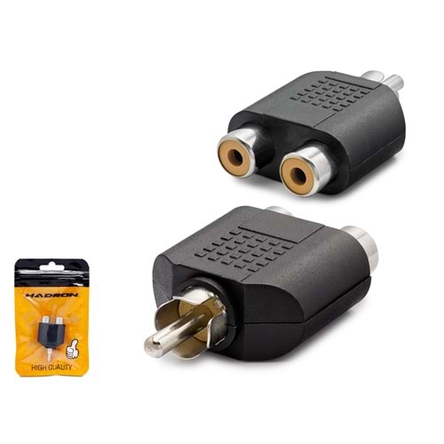 HADRON HN4038 Rca To 2Rca F Çevirici Siyah