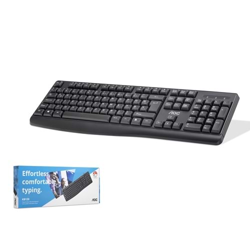 AOC KB120B Standart F Klavye Sessiz Tuşlu Siyah