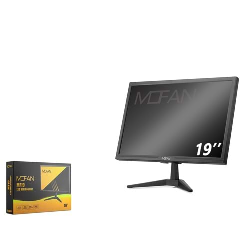 MOFAN MF 19 İnç LED HD Monitör Hoparlörlü HDMI + VGA 75Hz 1440x900 - Siyah