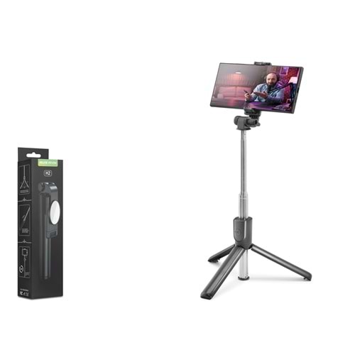 NODAR ND1041 Telefon Tripodu ve Selfie Çubuğu Seti Bluetooth 5.0 Kumandalı 100 cm - Siyah