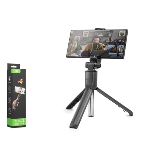NODAR ND1042 Telefon Tripodu ve Selfie Çubuğu Seti Bluetooth 5.0 Kumandalı 100 cm - Siyah