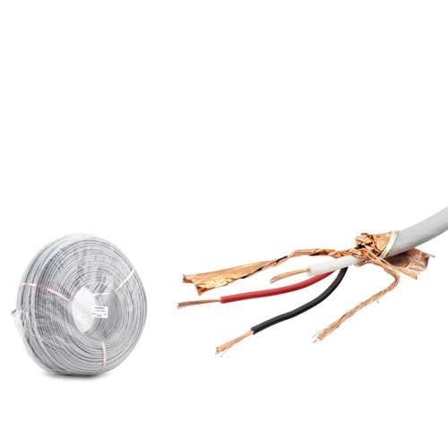 NODAR ND2481 CCTV Kablo Mini Coax ECO CCA 2x0.50 mm 250 m - Gri