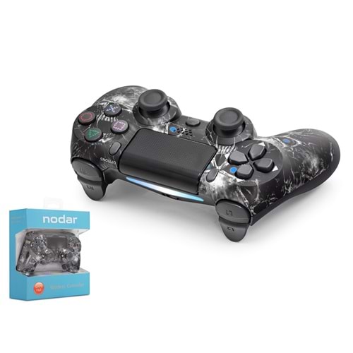 NODAR ND400AE PS4 Uyumlu Kablosuz GamePad Oyun Kolu - Siyah Beyaz