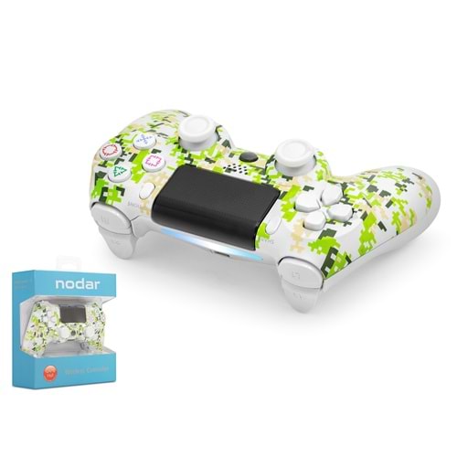NODAR ND400AR PS4 Uyumlu Kablosuz GamePad Oyun Kolu - Yeşil Beyaz