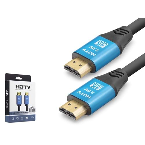 NODAR ND4050 HDMI 2.0 Kablo 4K UHD 19+1 OD 8.0 mm 1.5 m - Siyah Mavi