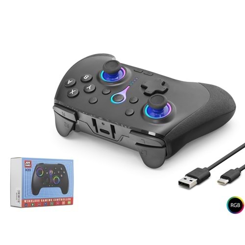 NODAR ND505B Bluetooth GamePad PC iOS Android Switch PS3 PS4 Uyumlu RGB Type-C - Siyah