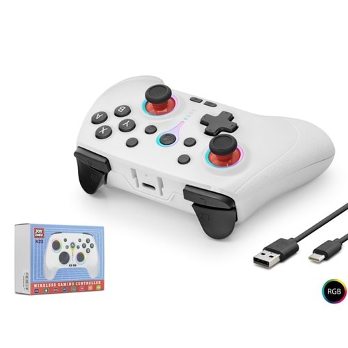 NODAR ND505W Bluetooth GamePad PC iOS Android Switch PS3 PS4 Uyumlu RGB Type-C - Beyaz
