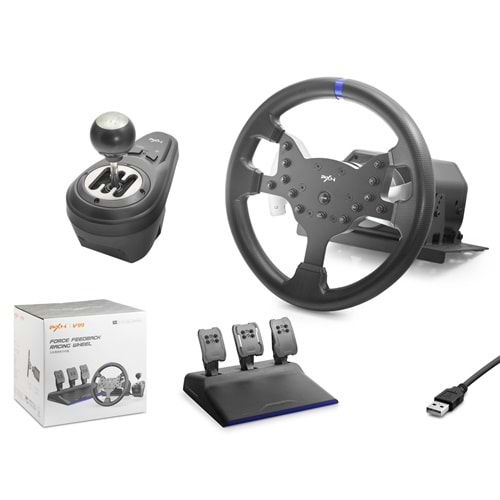 NODAR ND704 PXN V99 Direksiyon Seti 3.2Nm Çift Motor Force Feedback 3 Pedal PS4 PC Xbox - Siyah