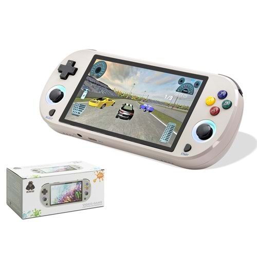 NODAR ND757 Retro El Oyun Konsolu 5 İnç Ekran Çift Çekirdek 128 GB RGB Aydınlatmalı - Beyaz