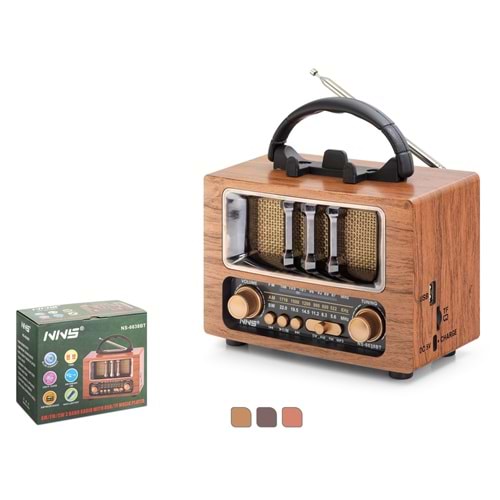 NNS NS6638BT Bluetooth Nostaljik FM Radyo TWS USB TF Taşınabilir Hoparlör