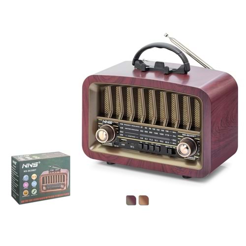NNS NS6639BT Bluetooth Nostaljik FM Radyo TWS USB TF Taşınabilir Hoparlör